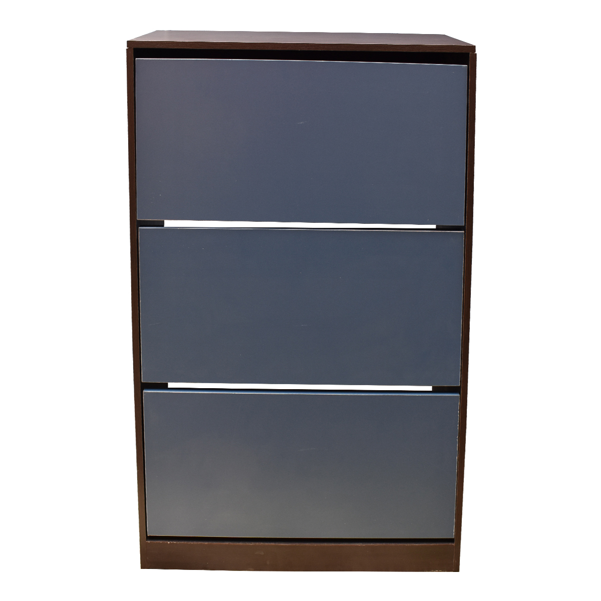 Organizador De Zapatos Hogare Mueble Zapatero Madera Venecia Moderno y Resistente Chocolate Azul