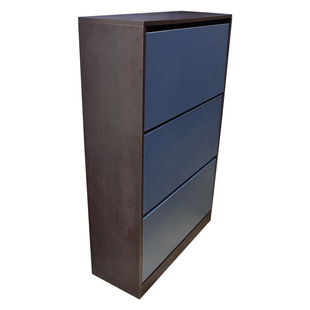 Organizador De Zapatos Hogare Mueble Zapatero Madera Venecia Moderno y Resistente Chocolate Azul