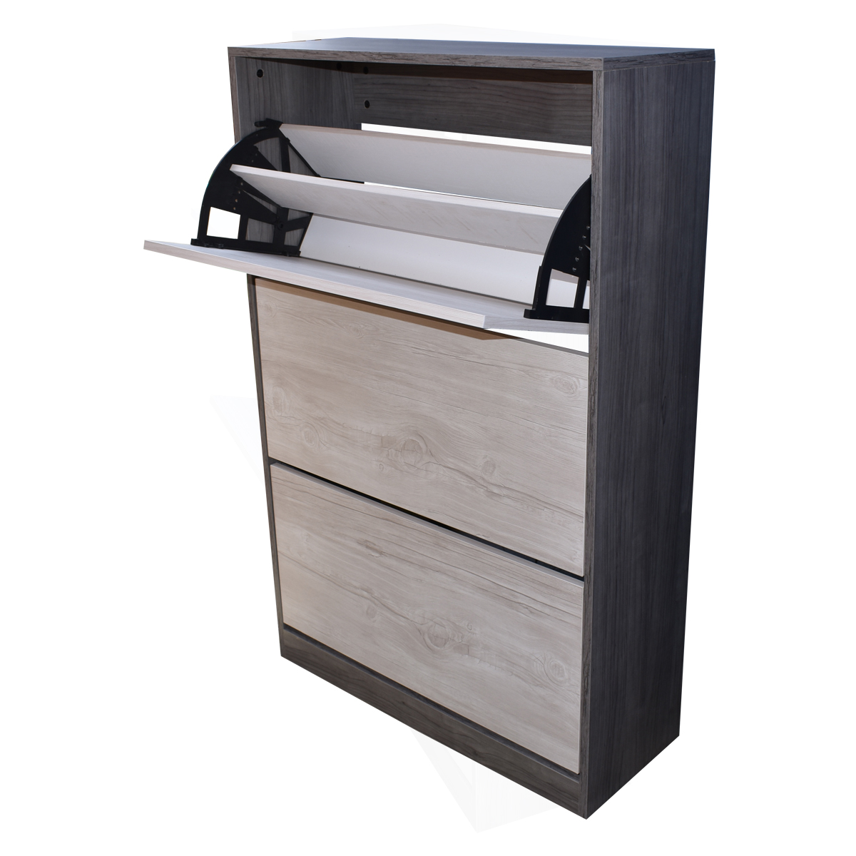 Organizador De Zapatos Hogare, Mueble Zapatero Madera, Venecia Funcional e Inteligente Gris Blanco
