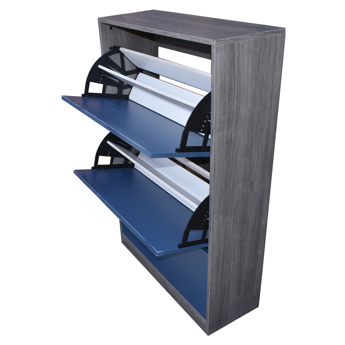 Organizador De Zapatos Hogare, Mueble Zapatero Madera, Venecia Moderno y Elegante Gris Azul