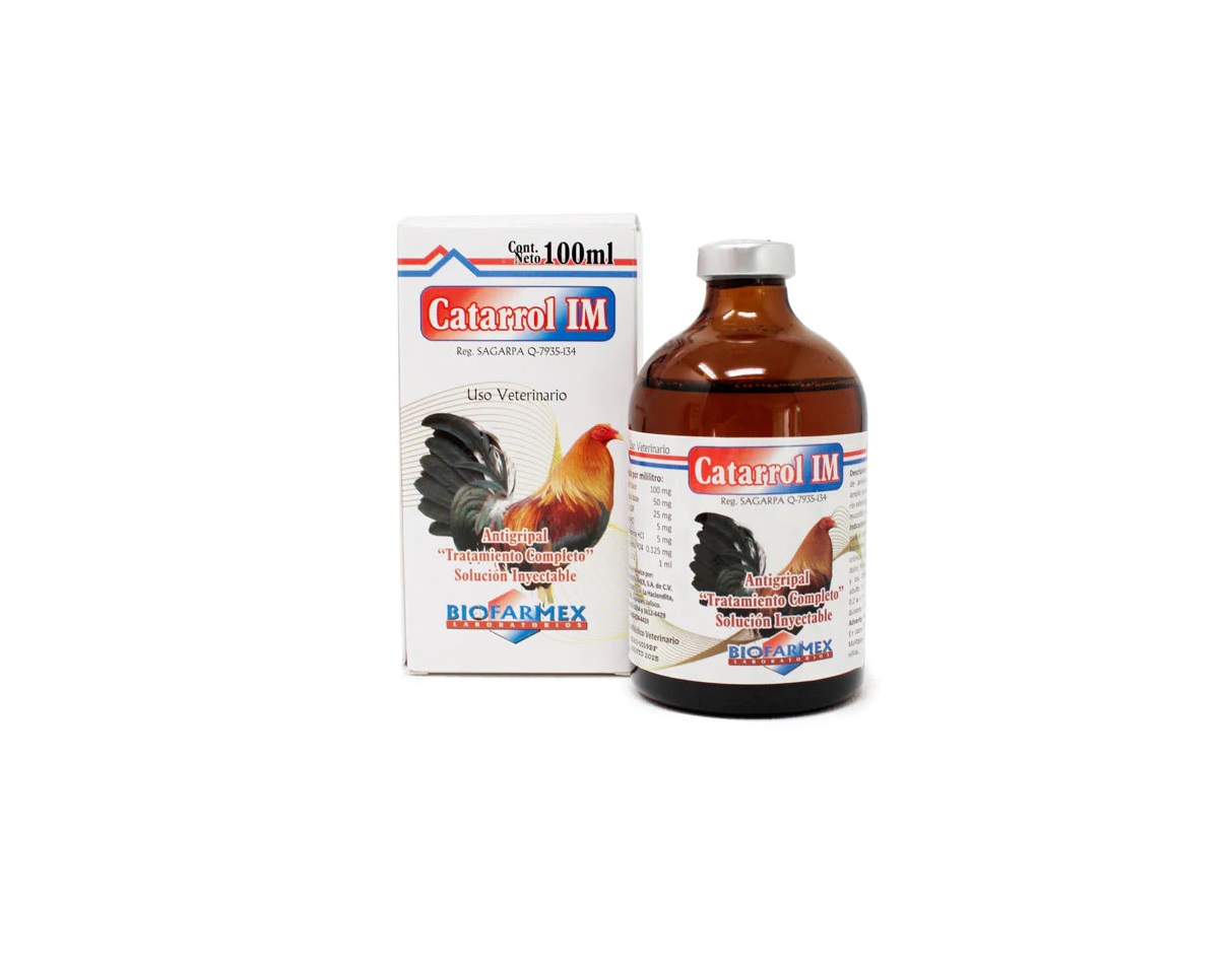 Catarrol IM de 100 ml Gallos Aves Gallinas BIOFARMEX