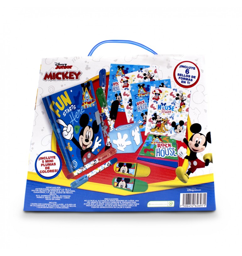Mini libreta diario para niños Mickey mouse Disney con plumones