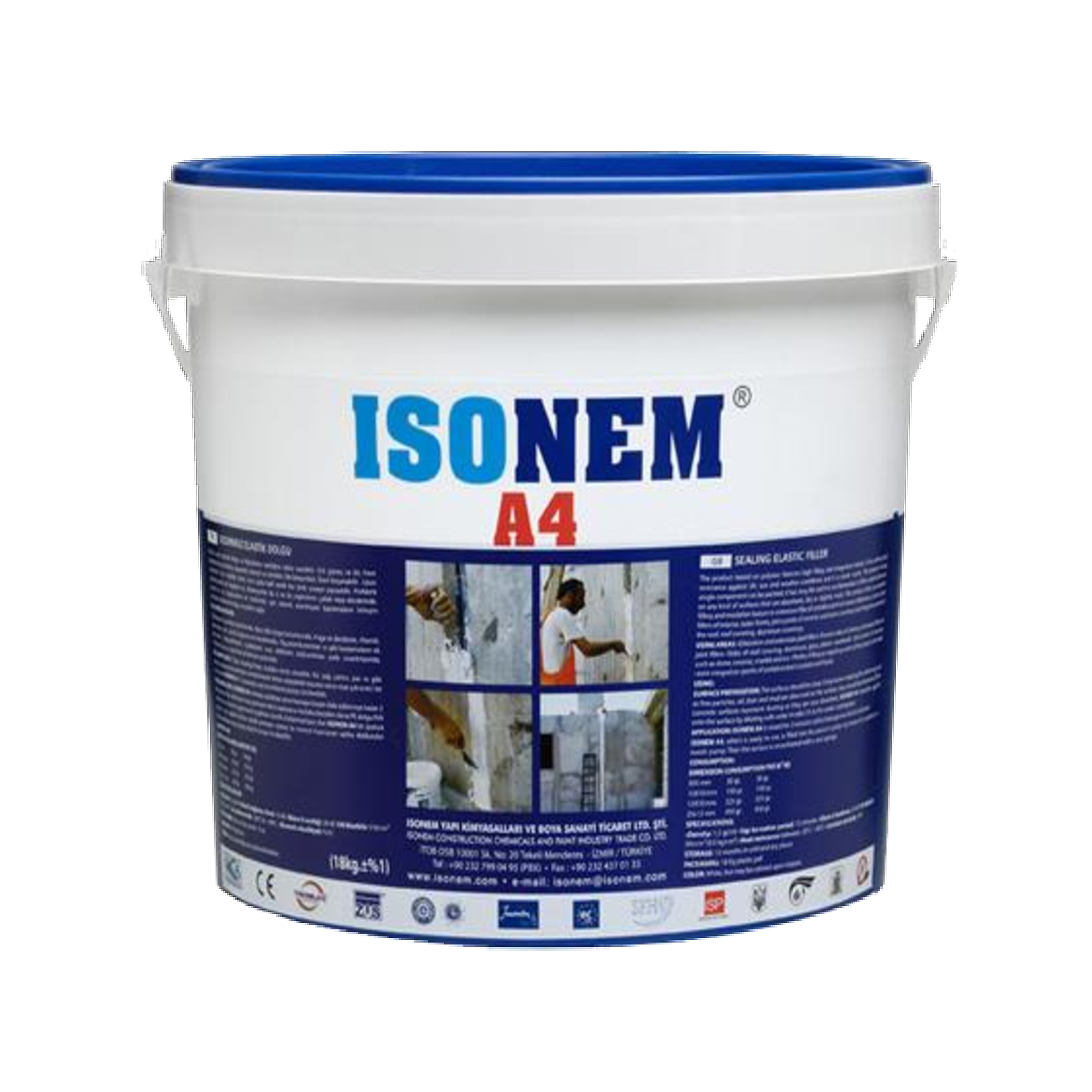 ISONEM A4 - Sellador de Relleno Elástico, Impermeable - 18 Kg