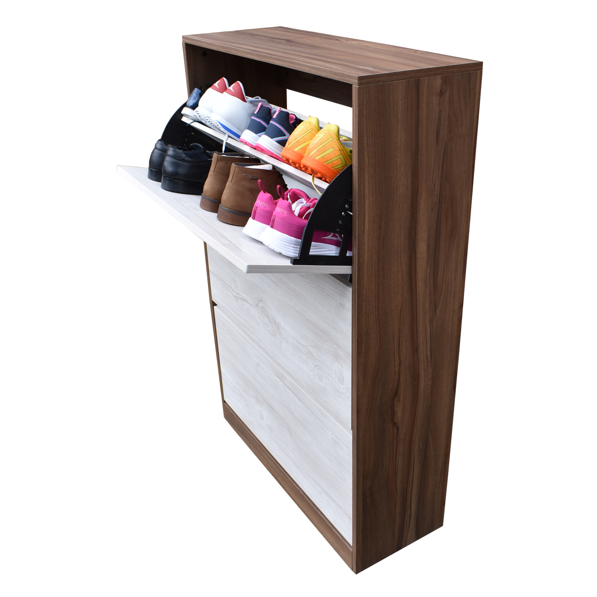 Organizador De Zapatos Hogare, Mueble Zapatero Madera, Venecia Minimalista y Resistente Parota Blanco