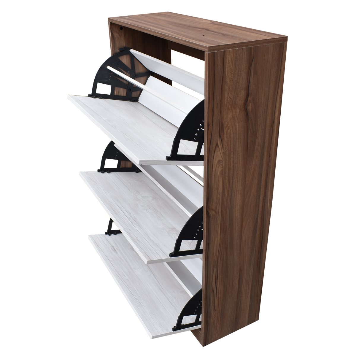 Organizador De Zapatos Hogare, Mueble Zapatero Madera, Venecia Minimalista y Resistente Parota Blanco
