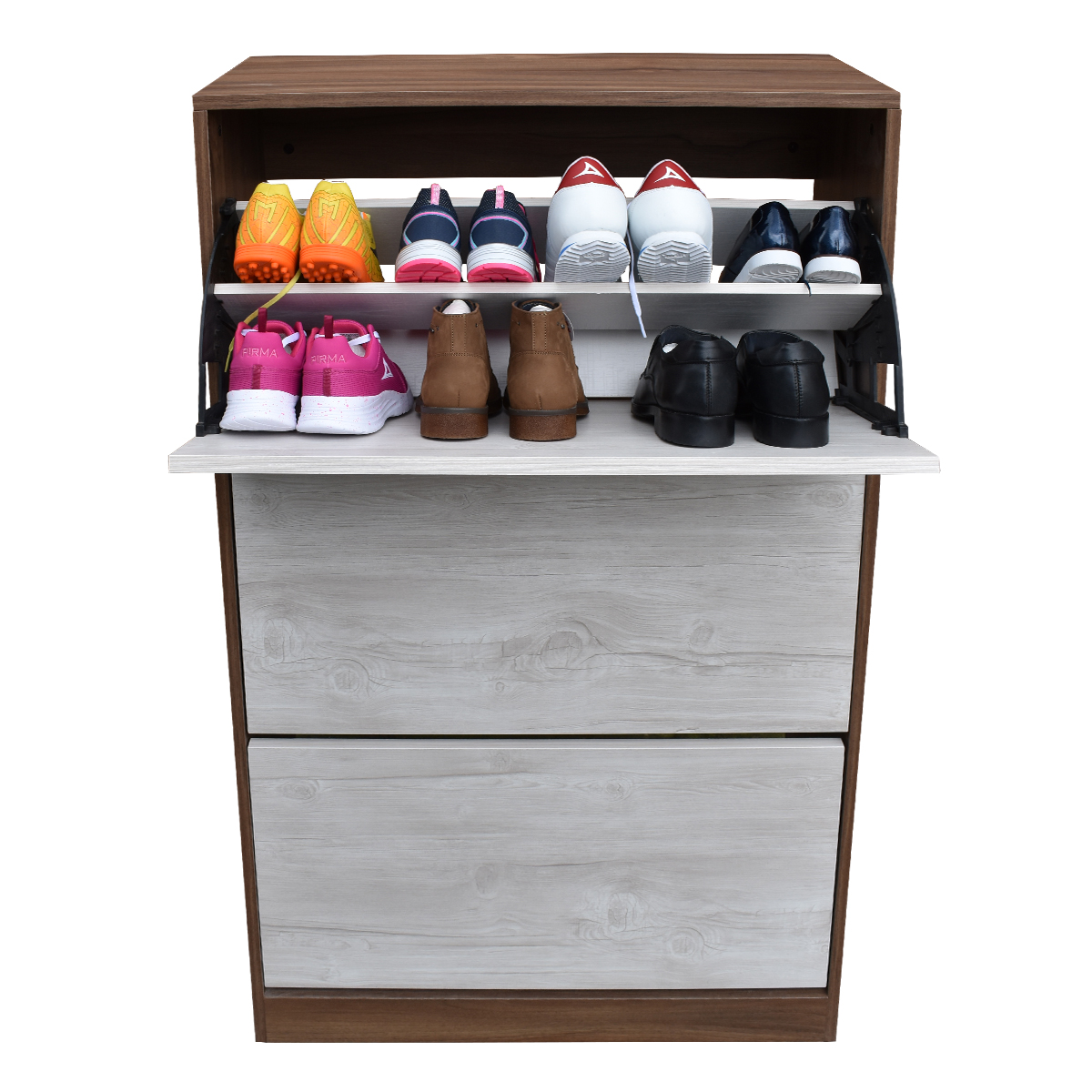 Organizador De Zapatos Hogare, Mueble Zapatero Madera, Venecia Minimalista y Resistente Parota Blanco