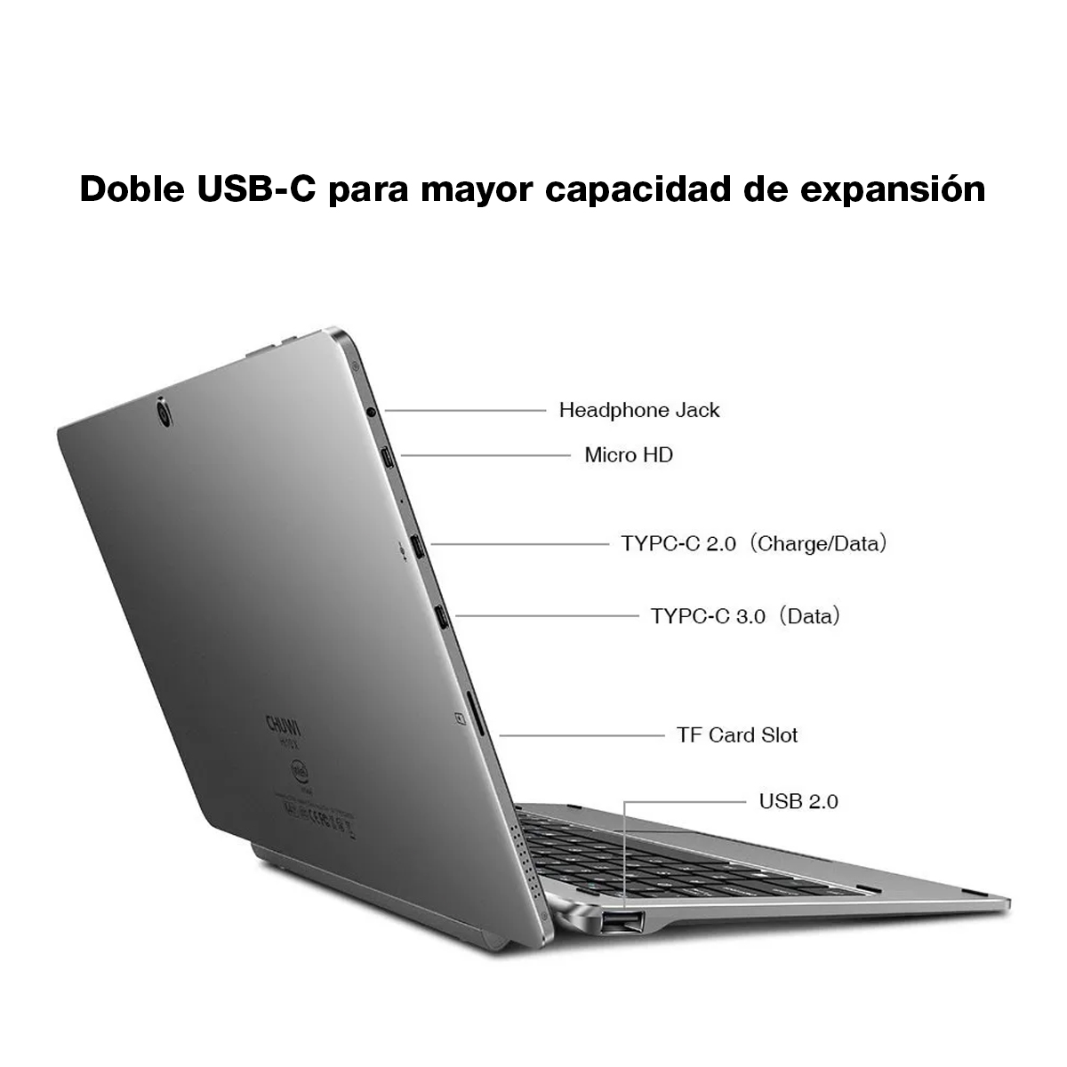 Tableta CHUWI Hi10 X 10.1" 2en1 con Windows 6 GB RAM + 128 GB con Kit de Teclado y Stylus Pen incluidos