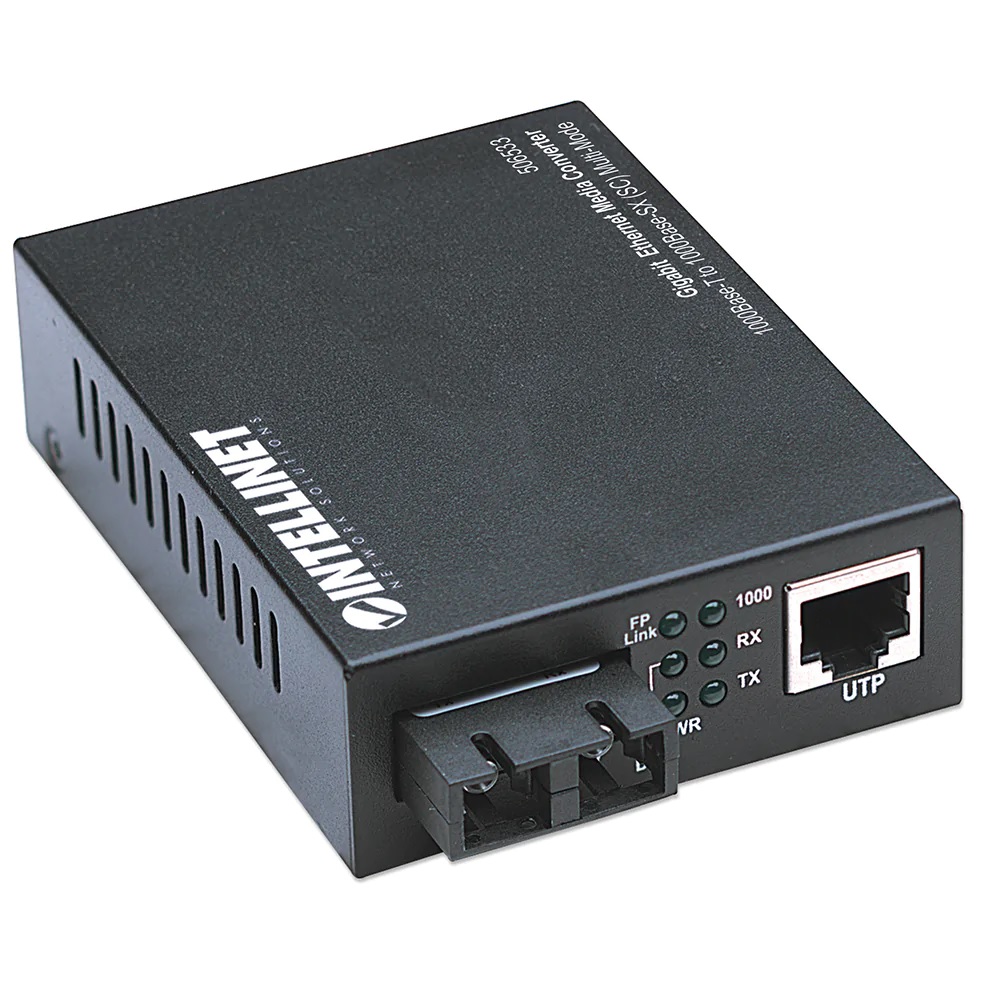 Convertidor de medios Intellinet 506533 - RJ45 a Fibra SC - Gigabit Ethernet