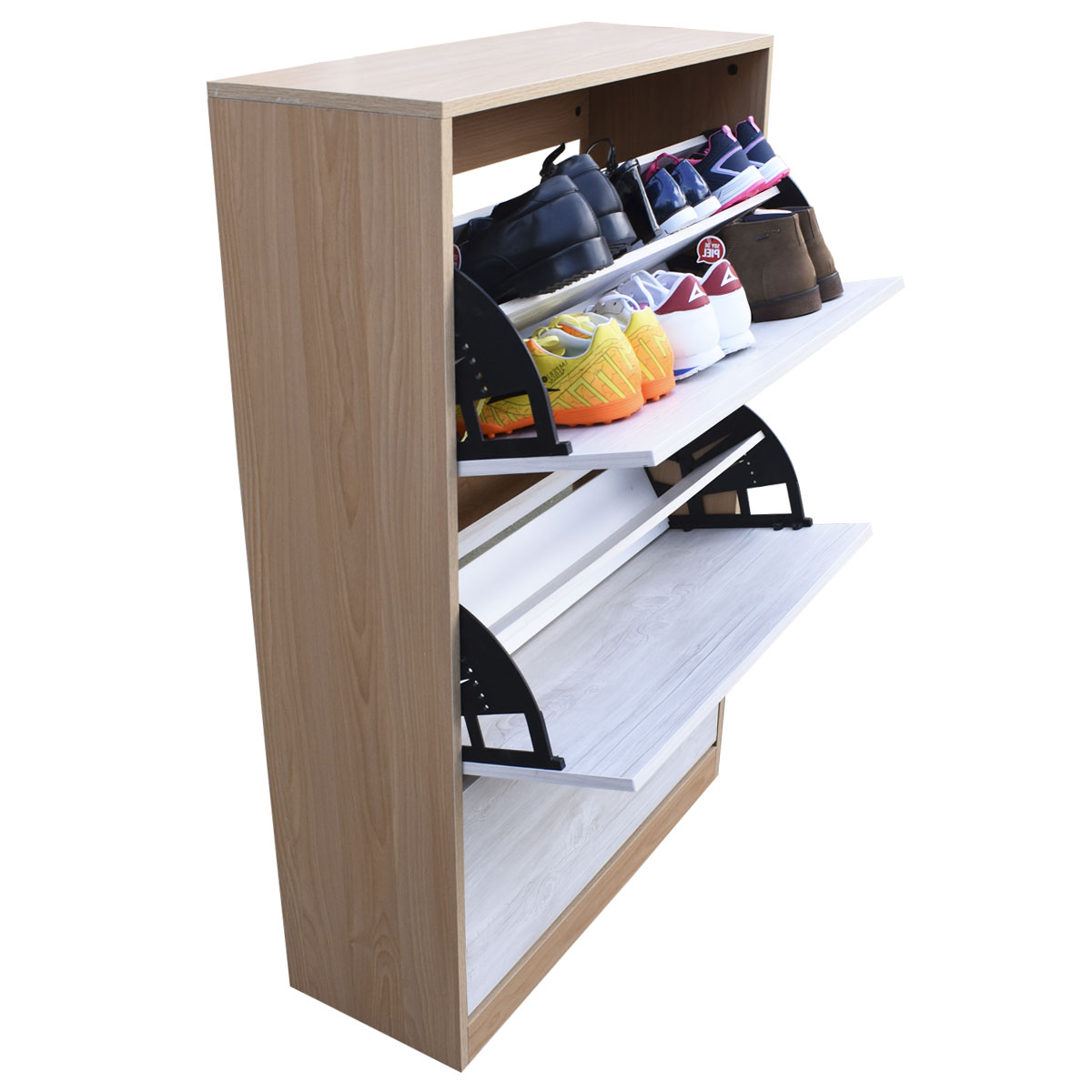 Organizador De Zapatos Hogare, Mueble Zapatero Madera, Venecia Elegante  y Minimalista Roble Blanco