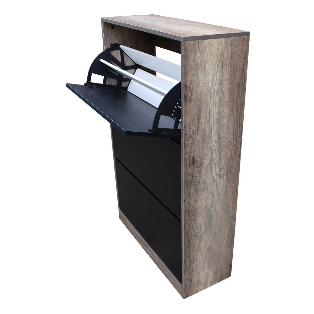 Organizador De Zapatos Hogare, Mueble Zapatero Madera, Venecia Elegante y Practico Rustik Wood Negro 
