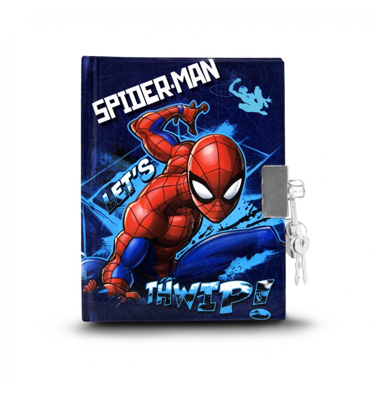 Mini libreta diario para niños Spiderman Marvel Disney con plumones