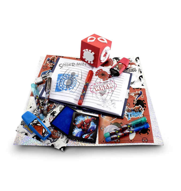 Mini libreta diario para niños Spiderman Marvel Disney con plumones