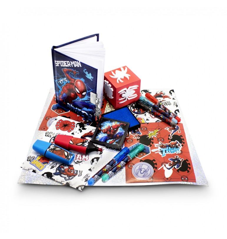 Mini libreta diario para niños Spiderman Marvel Disney con plumones