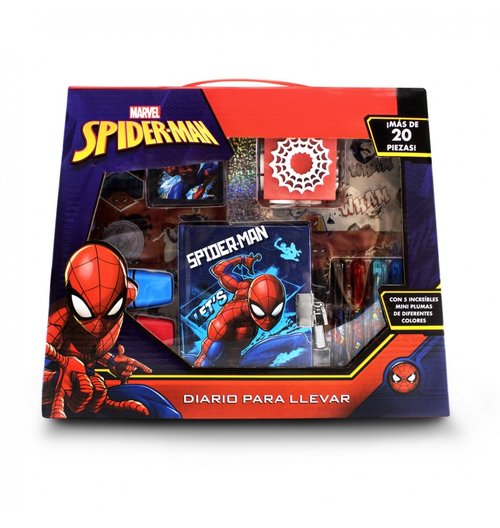 Mini libreta diario para niños Spiderman Marvel Disney con plumones