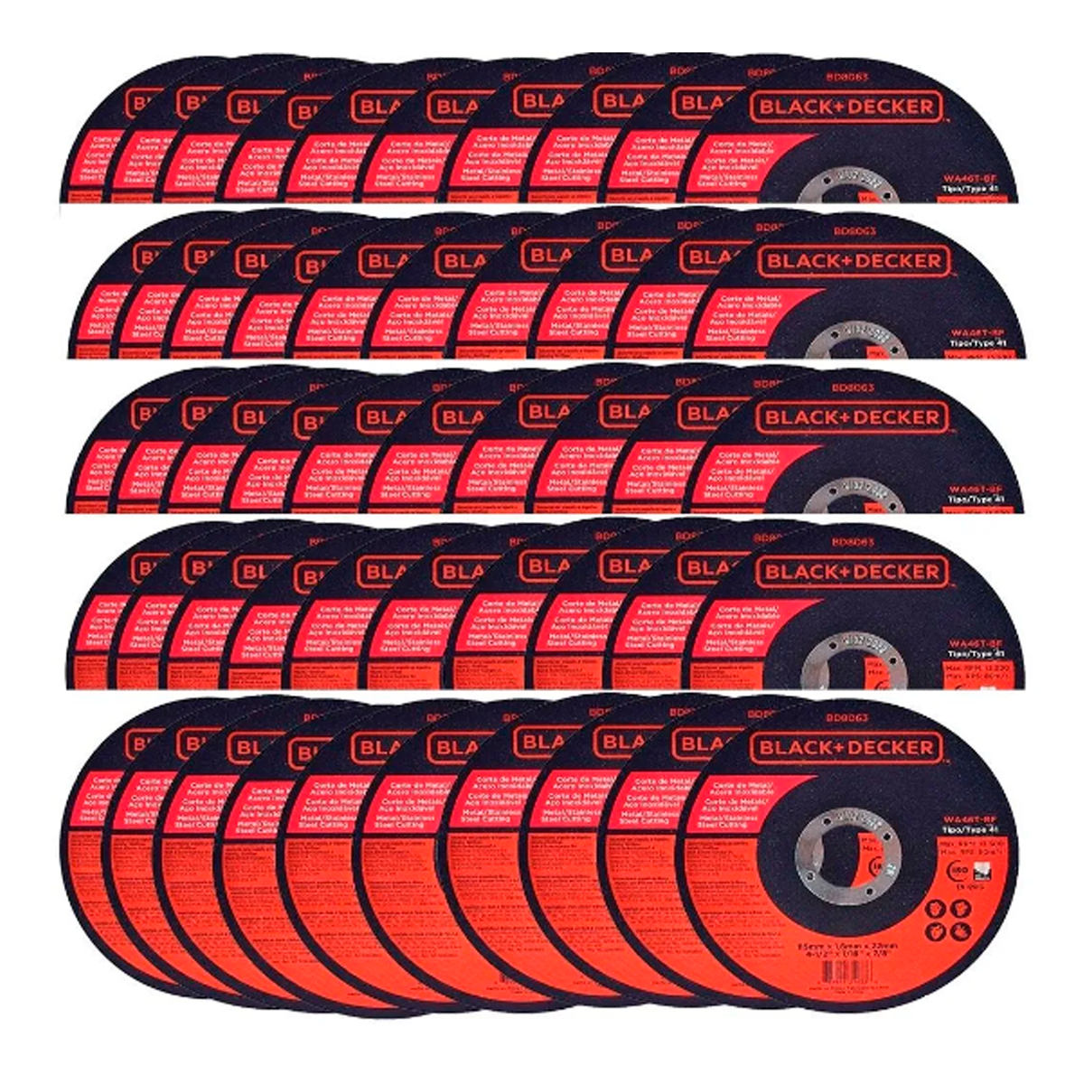 Disco Abrasivo Corte Metal 4-1/2 X 7/8 50 Pzs B&d Bd8063
