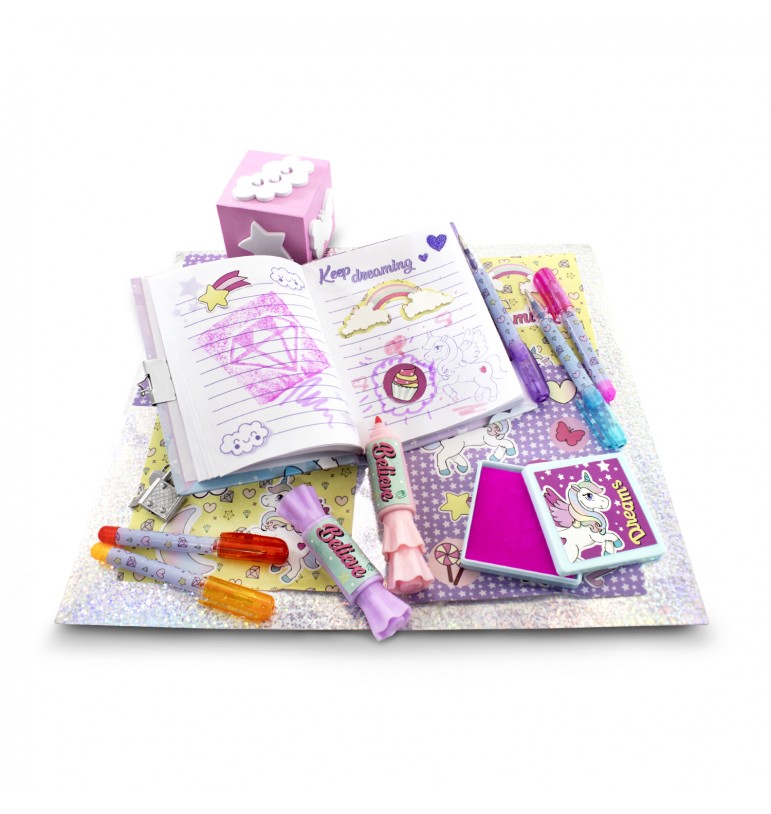 Diario secreto de Unicornio con candado para niñas libreta