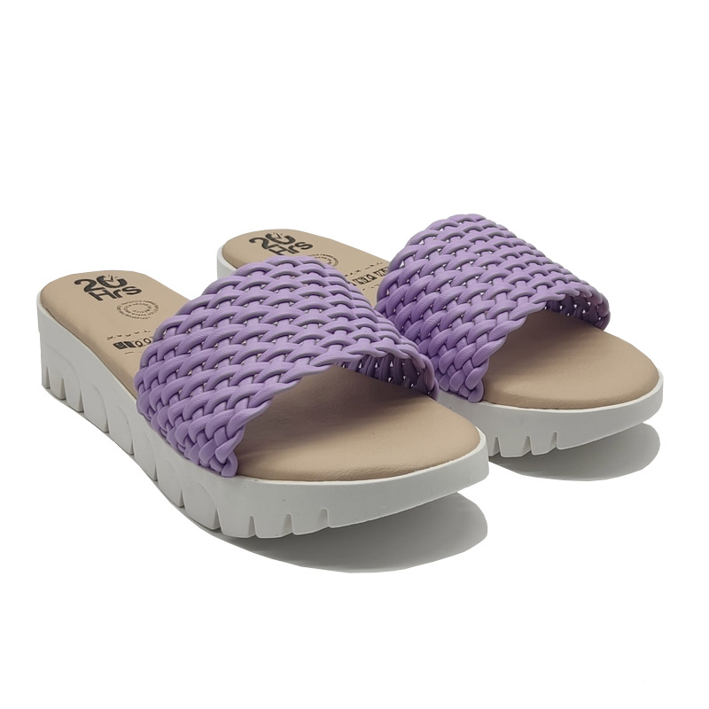 Huarache 20hrs 069 Morado Lila Mujer Casual 100% Piel 