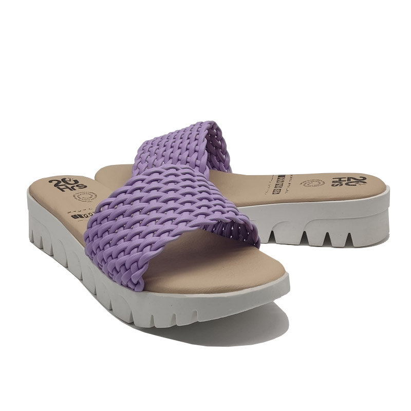 Huarache 20hrs 069 Morado Lila Mujer Casual 100% Piel 