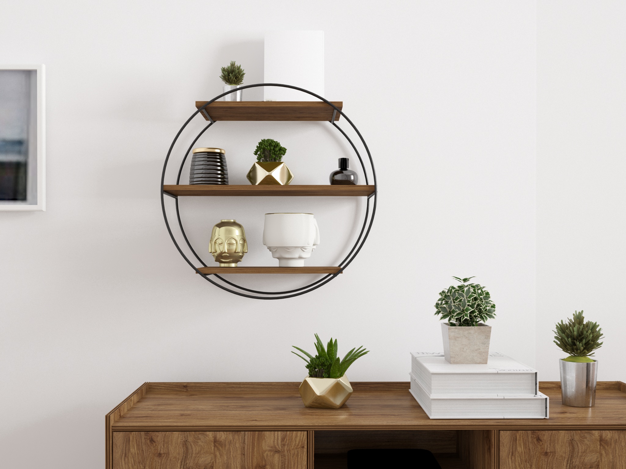 Moderno Librero Minimalista Flotante de 3 Estantes Ideal para tu Hogar Nuuk Concept.