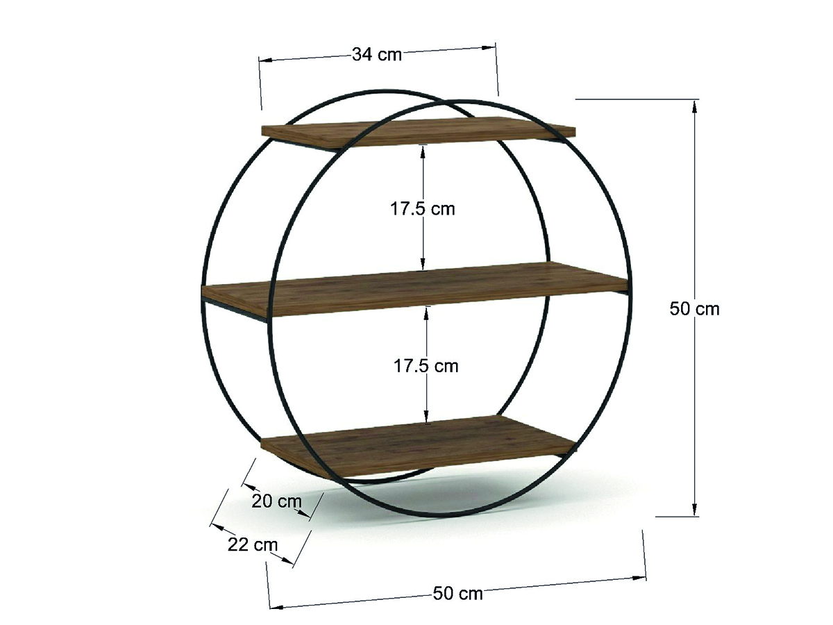 Moderno Librero Minimalista Flotante de 3 Estantes Ideal para tu Hogar Nuuk Concept.