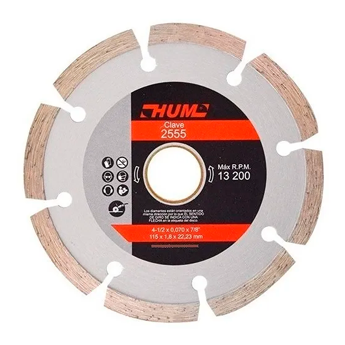 Disco Diamante Segmentado 4-1/2 X 7/8 Austromex Aus-2555