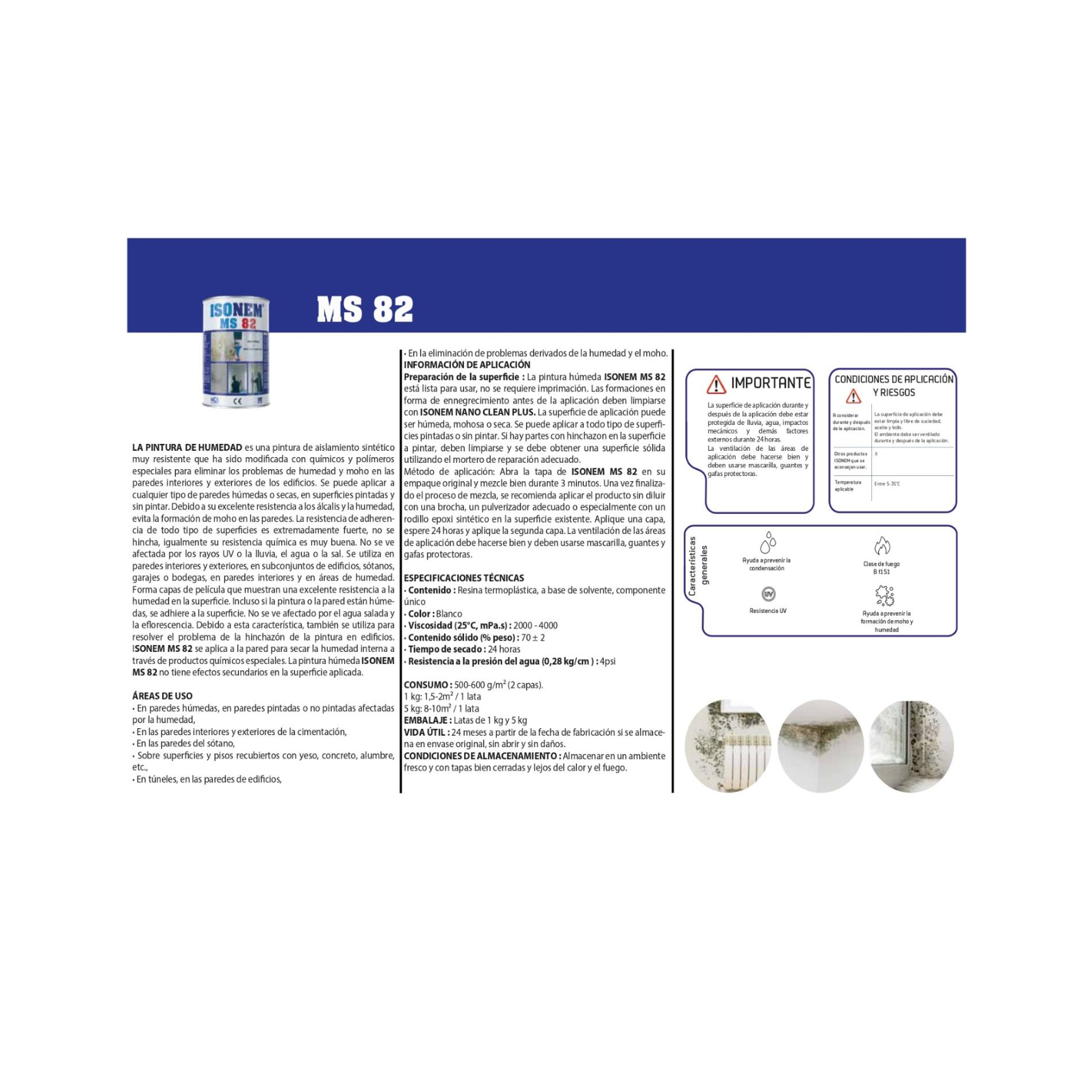 ISONEM MS 82 - Pintura Anti Humedad - 5 Kg