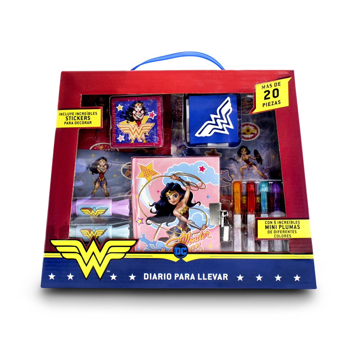 Mini libreta diario para niñas Mujer Maravilla DC con plumones