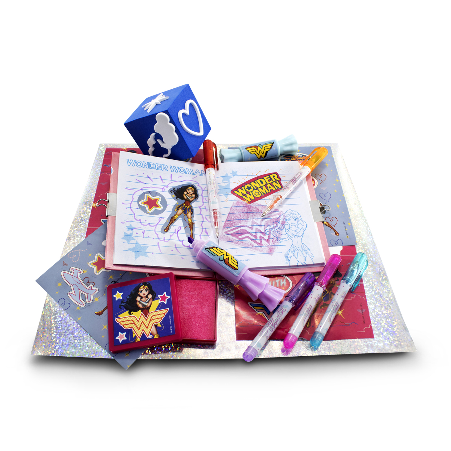 Mini libreta diario para niñas Mujer Maravilla DC con plumones