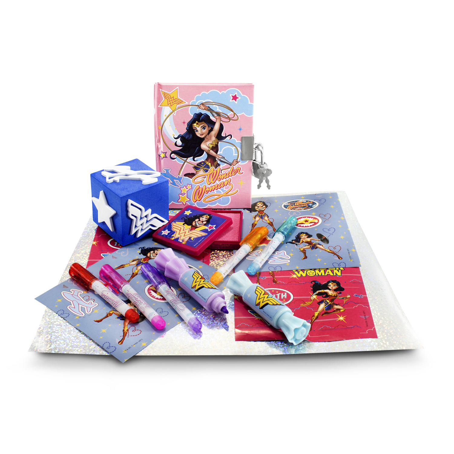 Mini libreta diario para niñas Mujer Maravilla DC con plumones