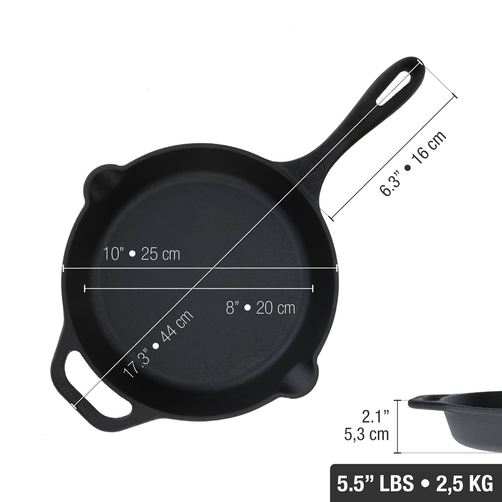 Juego De Sartenes De Hierro Esmaltado Victoria 30 Cm Y 25 Cm