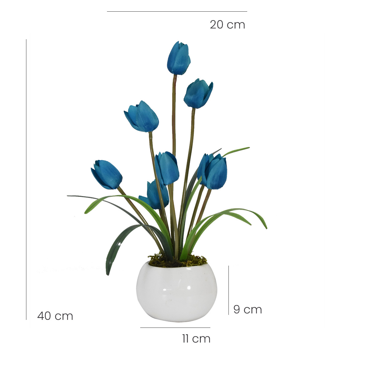 Arreglo Floral Tulipanes Artificiales Decoracion del Hogar Color Azul