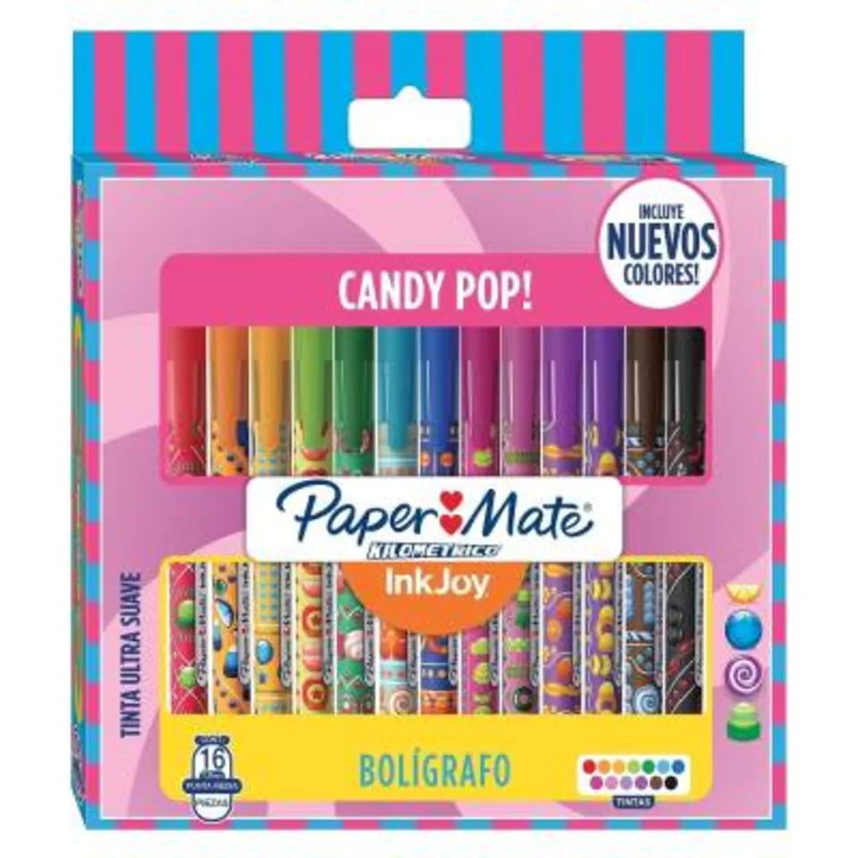 Boligrafos Paper Mate Candy Pop Con 16 Piezas