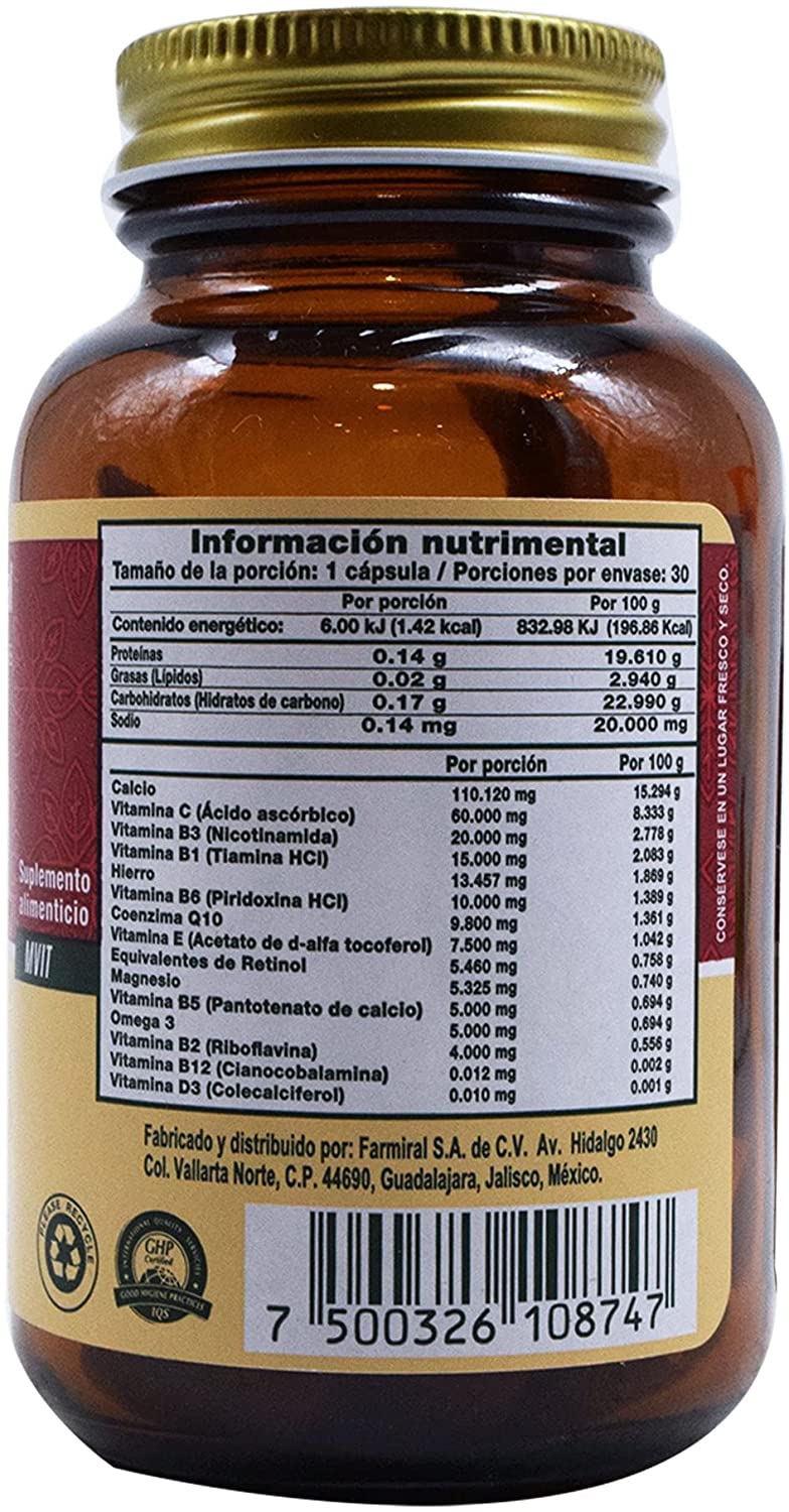 Vitabiom Q10, Coenzima Q10, Omega 3, Vitaminas y Minerales