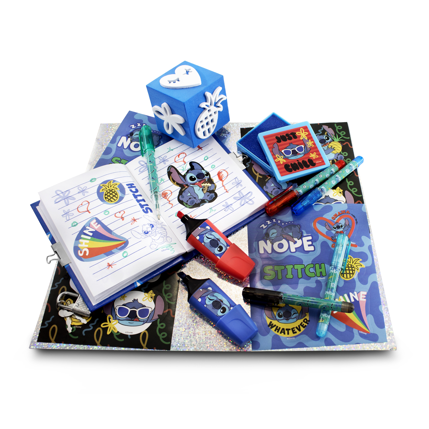 Diario secreto de Stitch Disney con candado para niños libreta