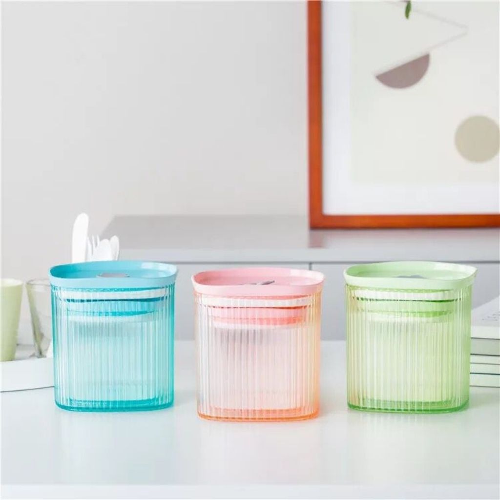 Set 2 Recipientes De Plástico Para Almacenamiento Alimentos