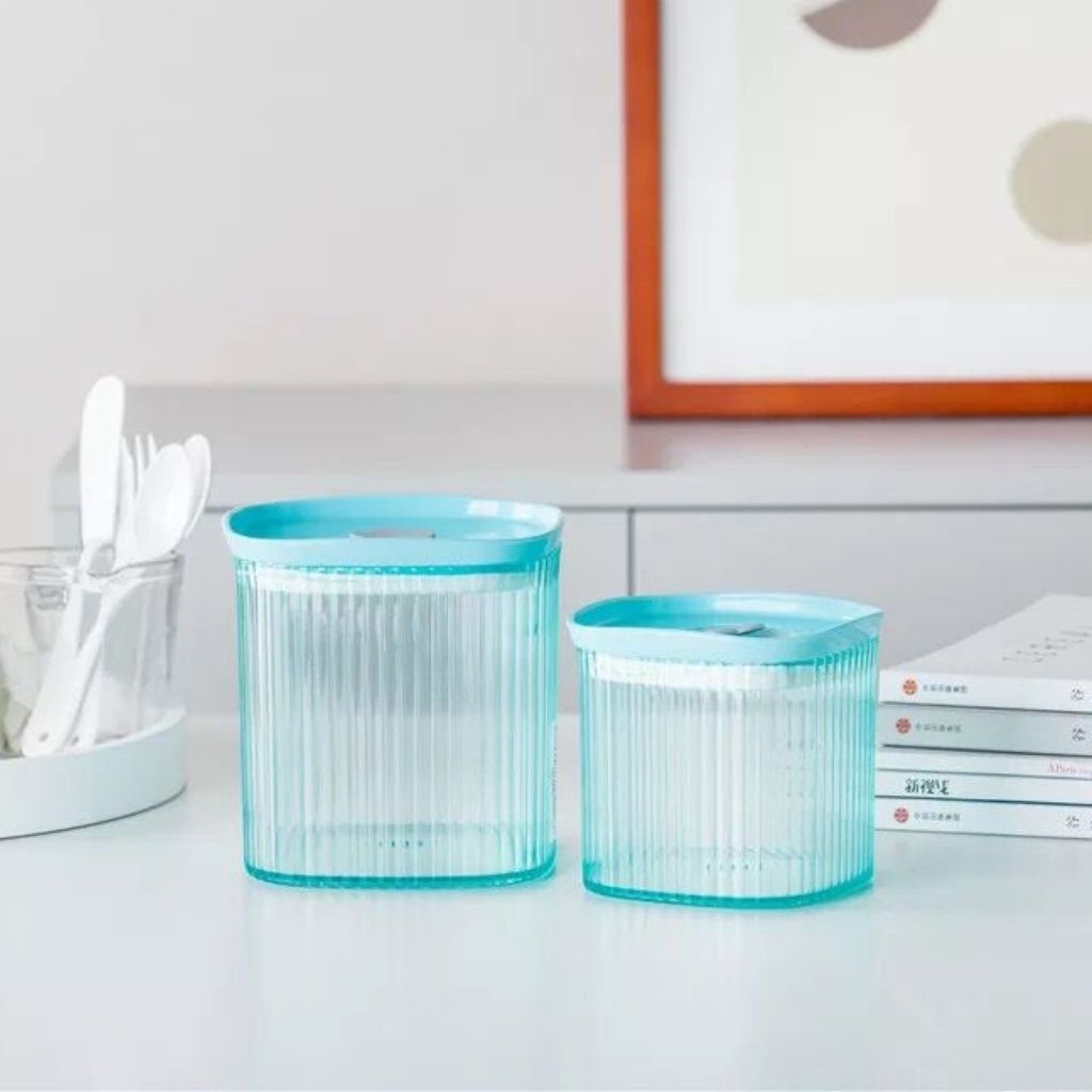 Set 2 Recipientes De Plástico Para Almacenamiento Alimentos