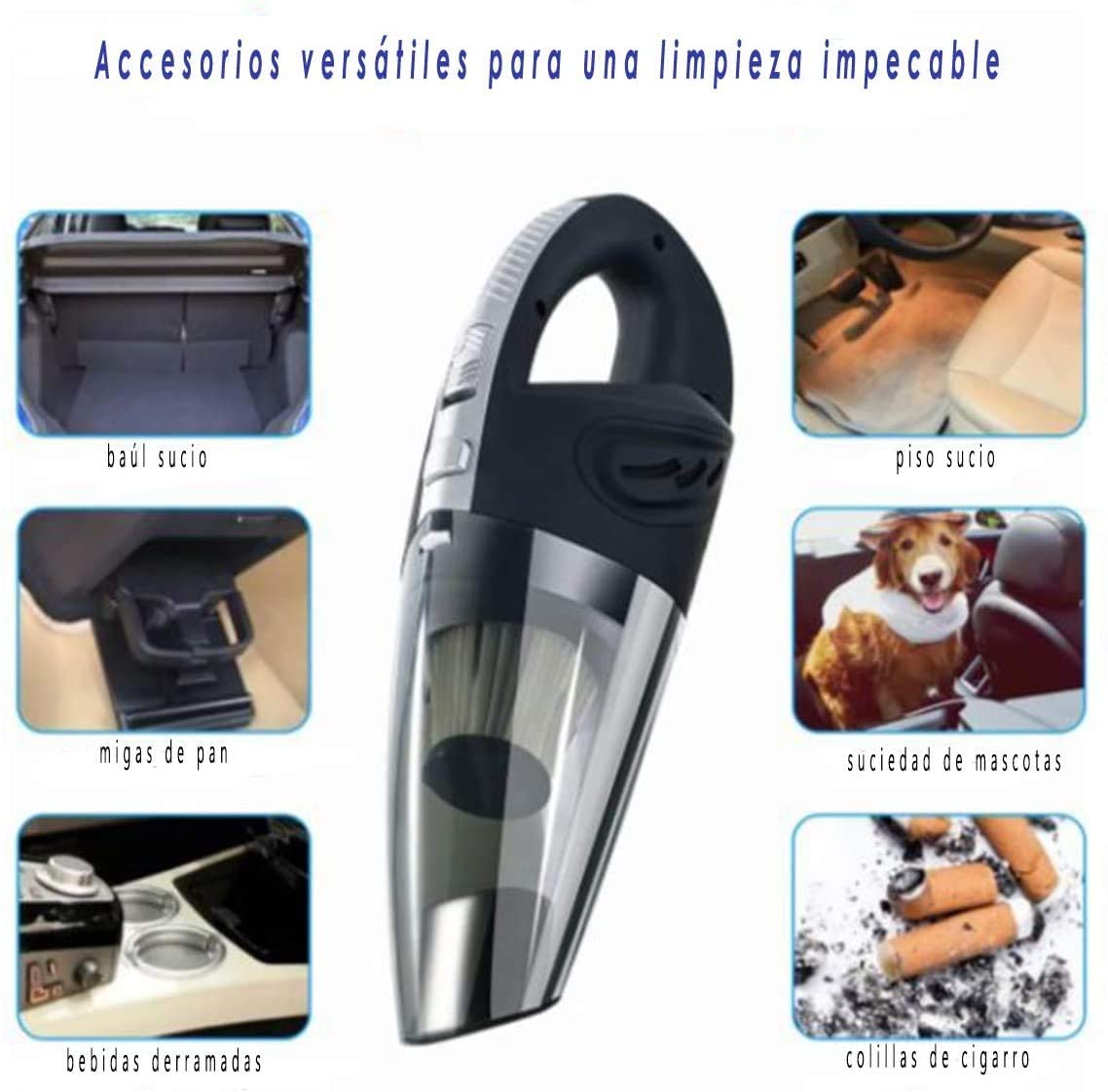 Aspiradora de Mano Inalámbrica Recargable Para Hogar y Coche 