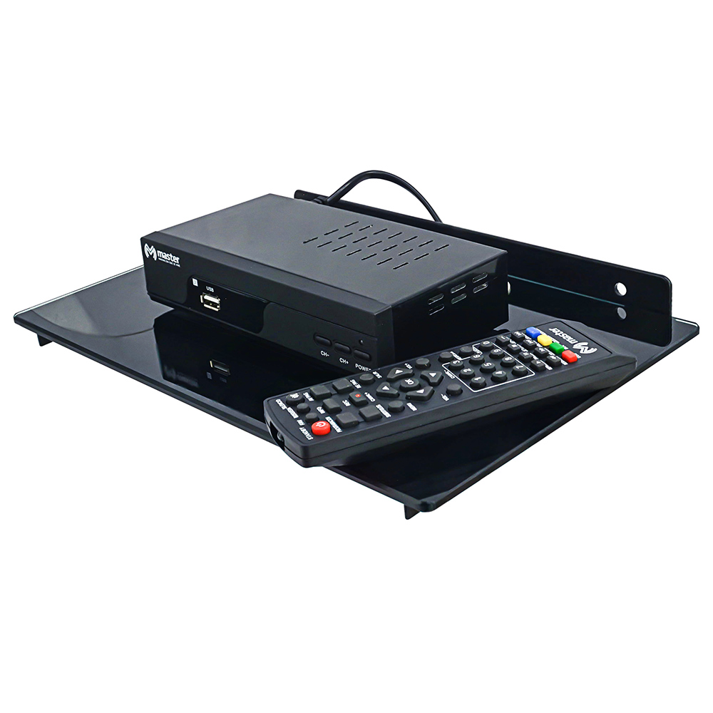 Repisa Universal Multiusos en Acero de Alta Resistencia y Elegante Cristal Templado Humo con Fijación en Pared / Master / HO-REPDVD