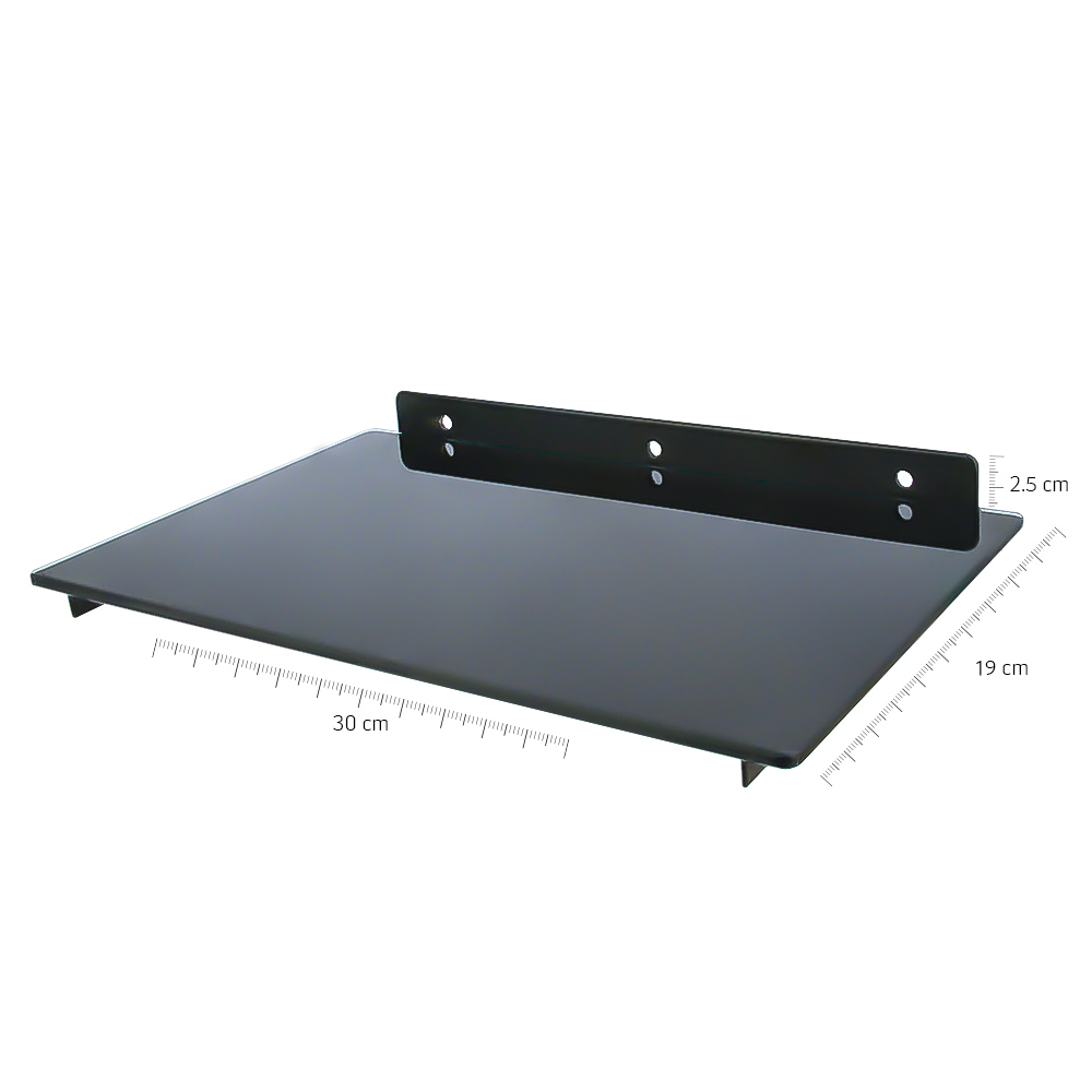 Repisa Universal Multiusos en Acero de Alta Resistencia y Elegante Cristal Templado Humo con Fijación en Pared / Master / HO-REPDVD