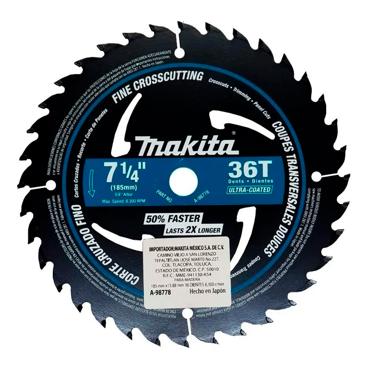 Disco Sierra 7-1/4 Mforce 36 Dientes P/madera Makita A98778