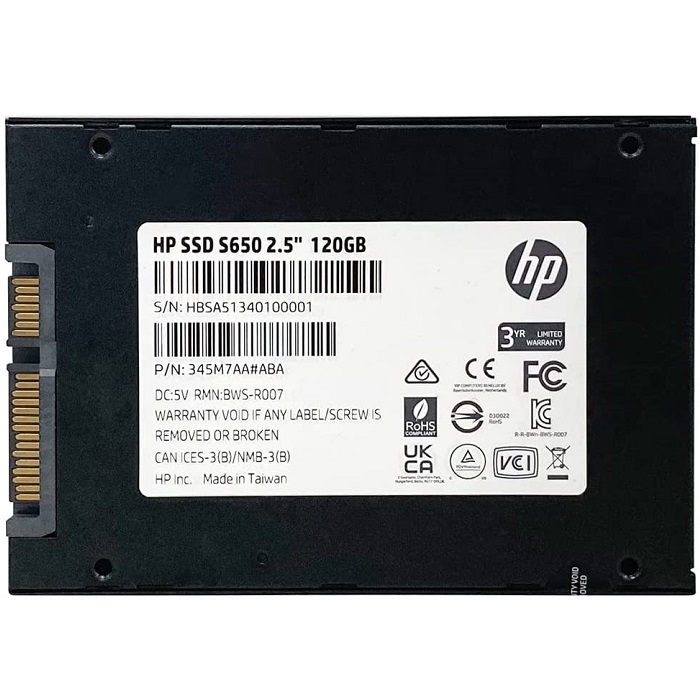 Unidad Estado Solido SSD 120GB HP S650 345M7AA##ABB.