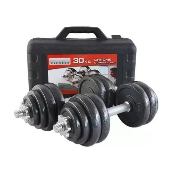 Set De Mancuernas Pesas Ajustables Hasta 30kg Con Barra