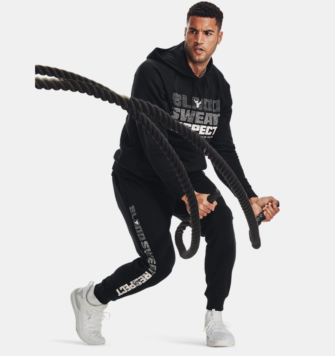 Pants Under Armour Project Rock Rival Fleece 1367111-001 Entrenamiento