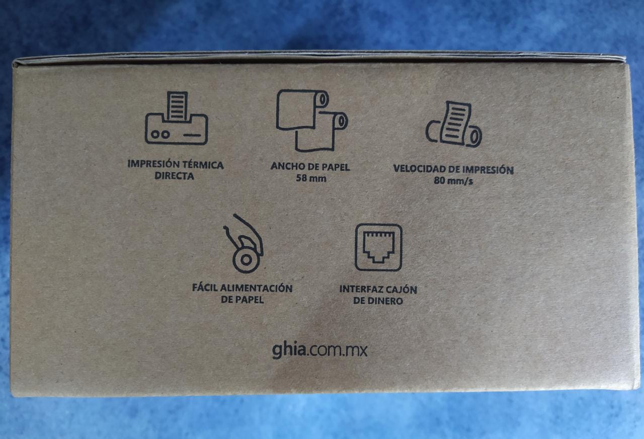 Miniprinter termica GHIA básica económica negra 58MM usb impresora punto de venta cable pc negocio