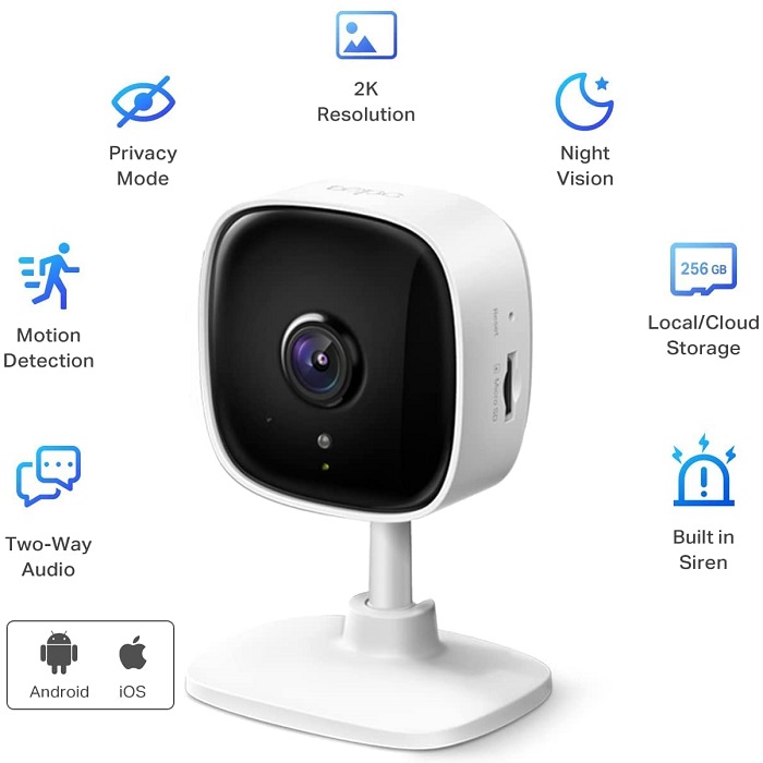 Camara De Vigilancia Tp-Link TAPO C110 UHD 3MP WI-FI Alarma Vision Nocturna.