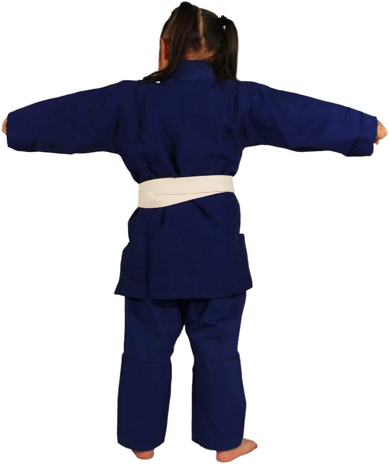 Gi Kimono Fire Sports Traje de Jiu Jitsu Brasileño Unisex Infantil 350g Azul