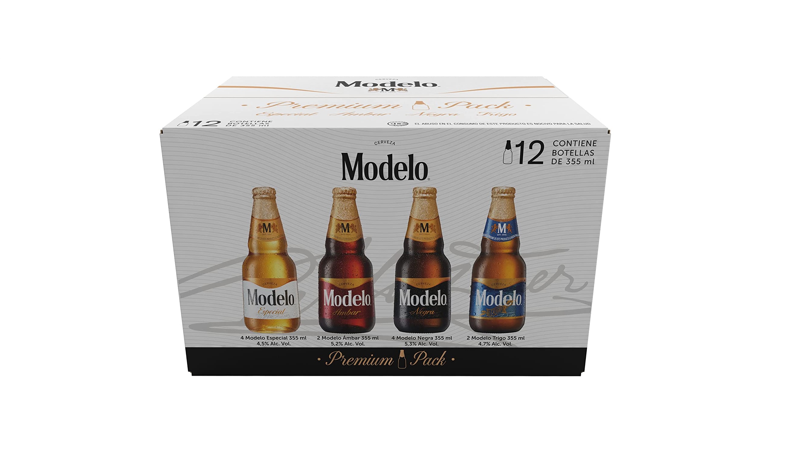 Cerveza Modelo Combo Premium Pack, 12 Botellas de 355ml c/u