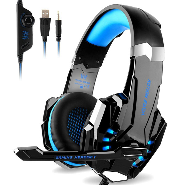 Audífonos gamer Kotion Each G9000 black y blue