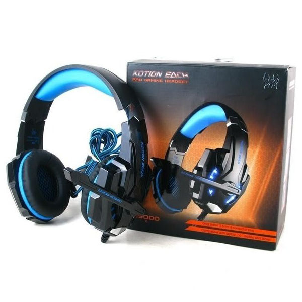 Audífonos gamer Kotion Each G9000 black y blue