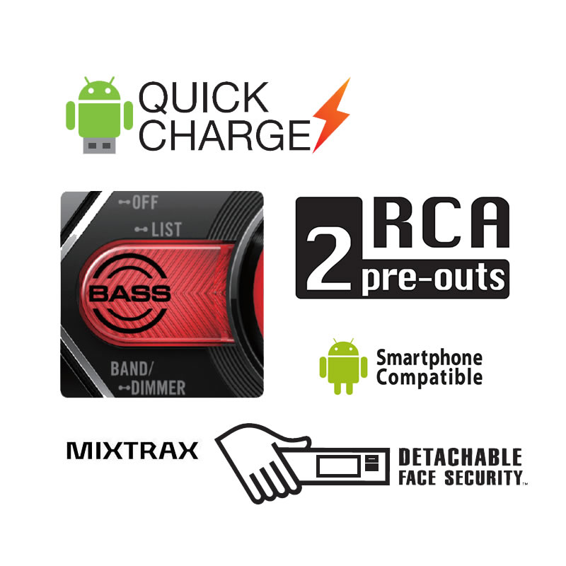 Autoestéreo Pioneer DEH-S1250UB Caratula Desmontable - Negro